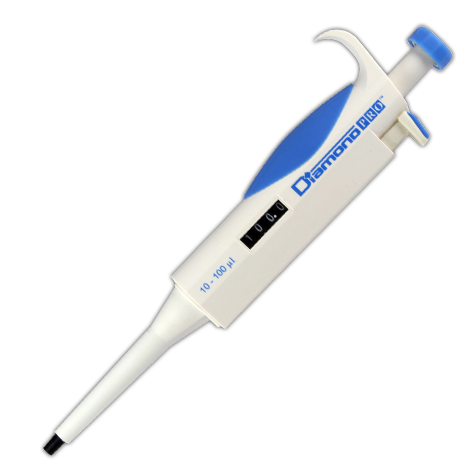 Globe Scientific Pipette, Diamond PRO, Adjustable Volume, 10 - 100uL, Blue Image